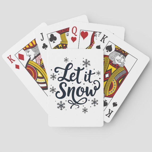 Let it Snow Snowflake Winter Season Chrstmas Poker Cards (Back)