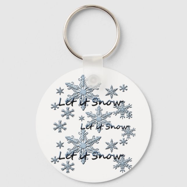 Let It Snow Snowflakes Keychain (Front)