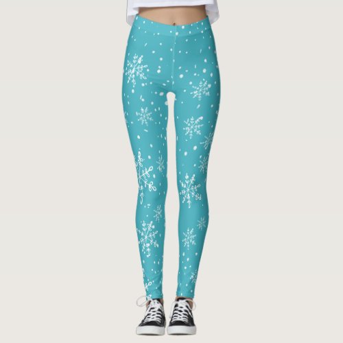 Let it Snow Snowflakes Leggings