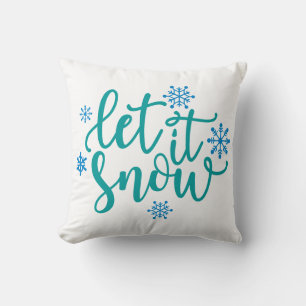 Let It Snow Snowflakes Throw Pillow