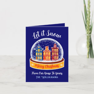 Let it Snow Snowglobe Amsterdam Christmas Village Holiday Card