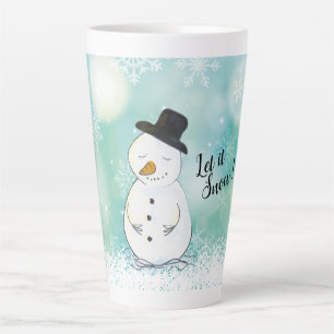 Let it snow Snowman and snowflakes Latte Mug