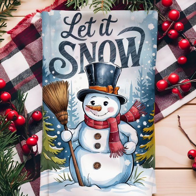 Let It Snow Snowman Christmas Kitchen Towel (Creator Uploaded)