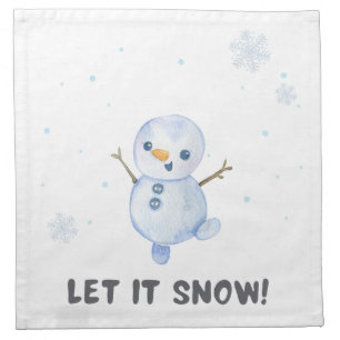 Let It Snow snowman Cloth Napkin