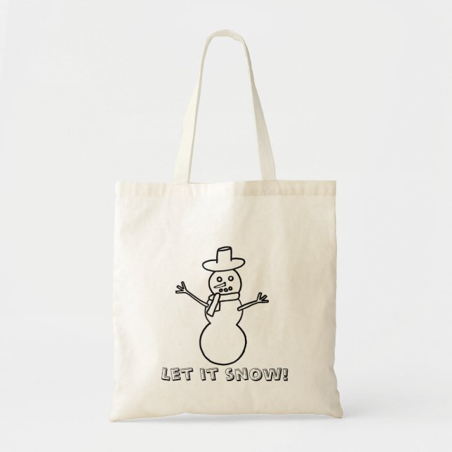 Let it snow, snowman, coloring canvas bags (Front)