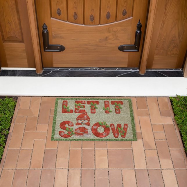 Let It Snow Snowman Fiber Doormat (Insitu (Outdoor))