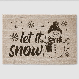 Let it Snow Snowman Fiber Doormat