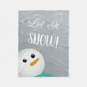 Let It Snow Snowman Fleece Blanket