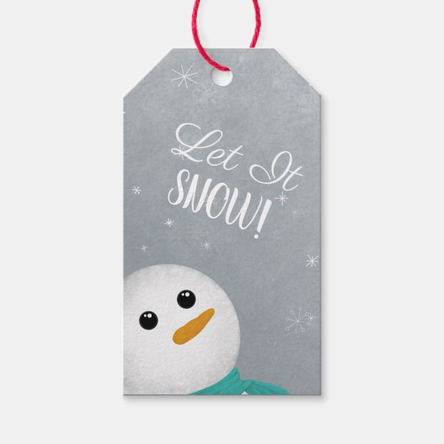 Let It Snow Snowman Gift Tags (Front)