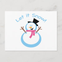 Let it Snow Snowman Holiday Postcard
