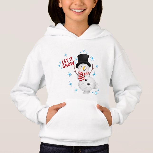 Let It Snow Snowman Hoodie (Front)