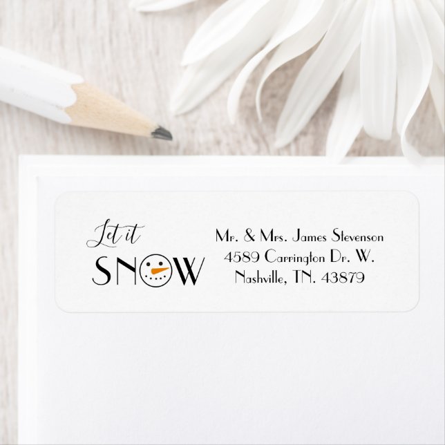 Let it Snow Snowman Modern Simple Label (Insitu)