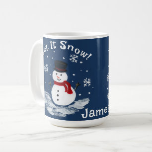Let It Snow Snowman PERSONALIZE Cocoa Coffee Mug