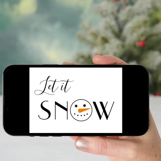 Let it Snow Snowman Simple Modern Holiday Card (Front Digital)