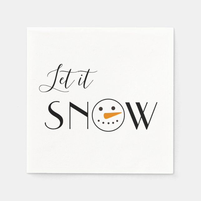 Let it Snow Snowman Simple Napkins (Front)