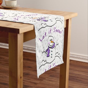Let It Snow Snowman Table Runner by christmasgiftshop at Zazzle
