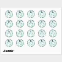 Let it snow, Christmas sticker, Zazzle