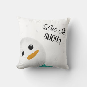 Let It Snow Snowman Throw Pillow
