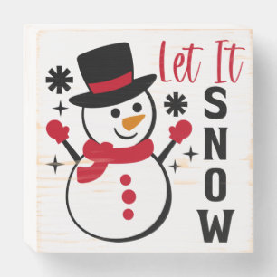 Let it Snow Snowman Wooden Box Sign