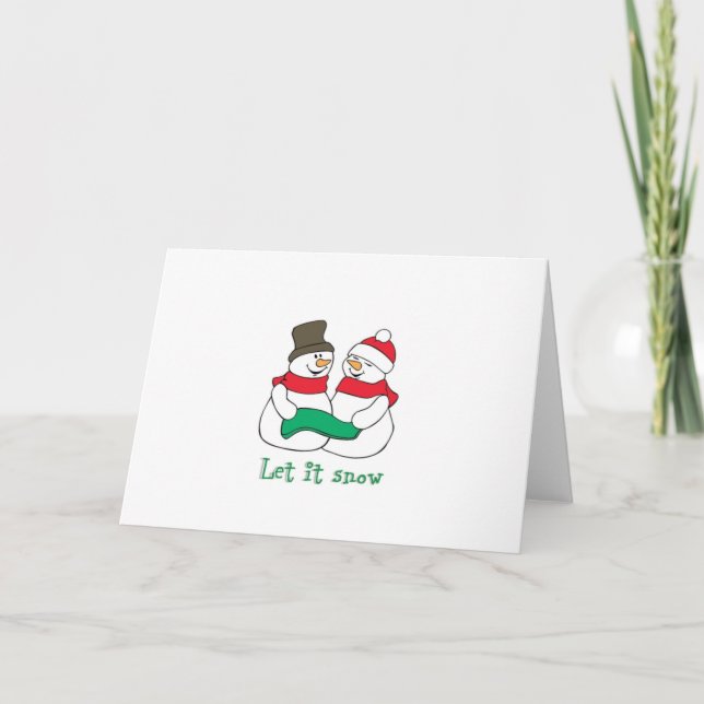 Let it Snow Snowmen Holiday Card (Front)