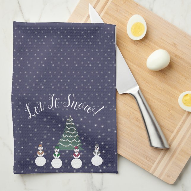 Let It Snow! Snowmen Kitchen Towel (Quarter Fold)