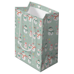 Let It Snow Snowmen With Snowflakes Medium Gift Bag