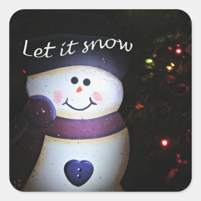 Let It Snow Square Sticker (Front)