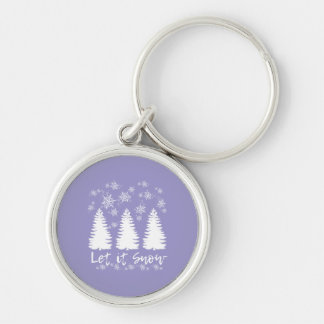 Let it Snow Stretched Canvas Print Keychain