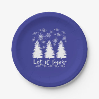 Let it Snow Stretched Canvas Print Paper Plates