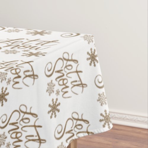 Let it Snow Tablecloth Holilday Christmas Decor