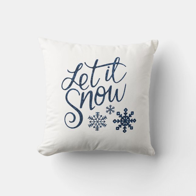 Let It Snow Throw Pillow (Front)