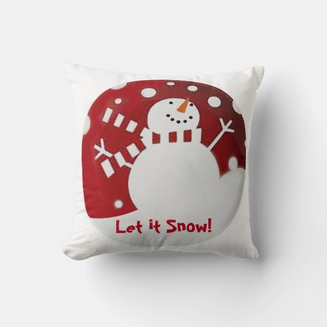 Let it Snow! Throw Pillow (Front)
