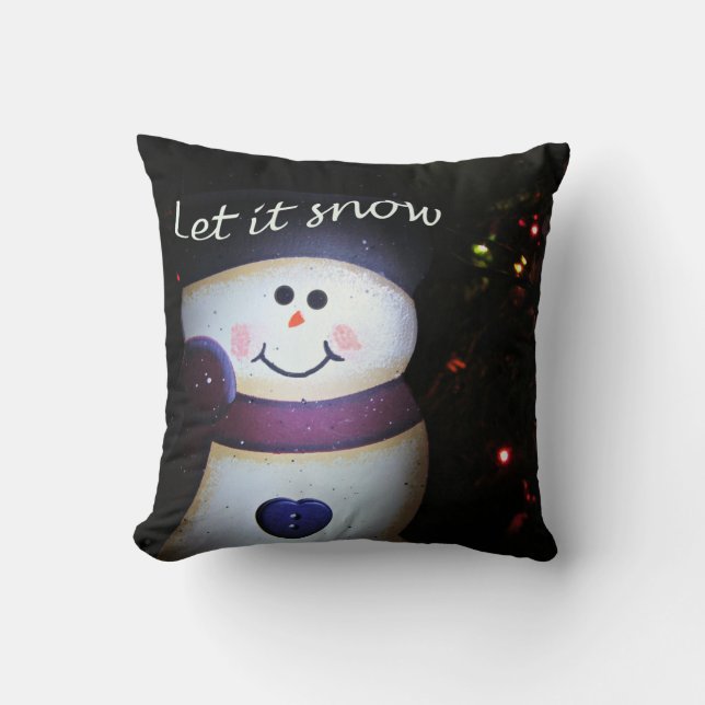 Let It Snow Throw Pillow (Front)
