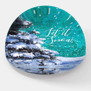 Let it snow throw pillow winter snow elegant paperweight