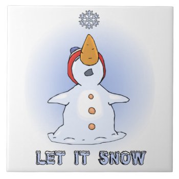 Let It Snow Tile Trivet by pmcustomgifts at Zazzle