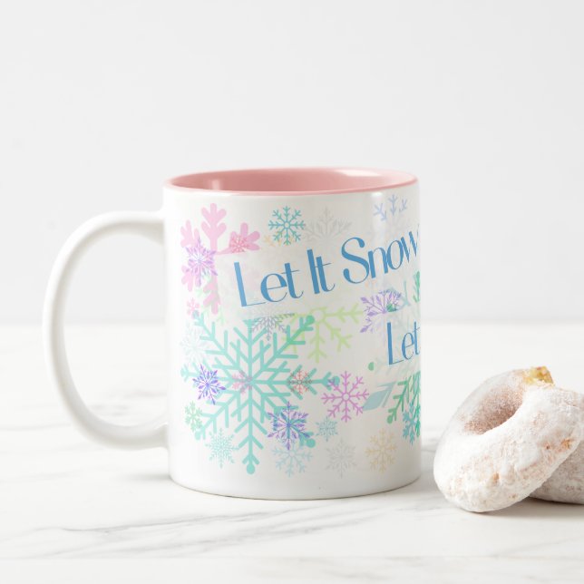 Let It Snow! Two-Tone Coffee Mug (With Donut)