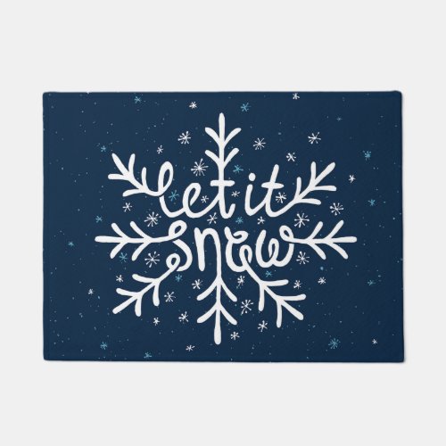 Let It Snow Type Design Doormat