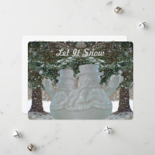 Let it Snow Waving Snowmen Holiday Card
