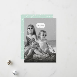 Let It Snow Whimsical Funny Tropical Beach Photo Holiday Card