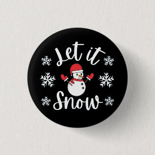 Let It Snow Winter Christmas Button