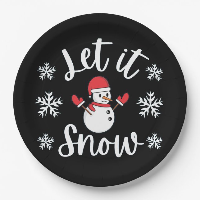 Let It Snow Winter Christmas   Paper Plates (Front)