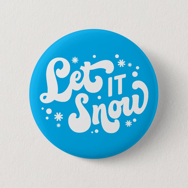 Let It Snow Winter Design Button (Front)