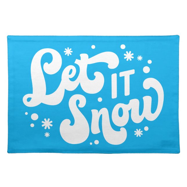 Let It Snow Winter Design Cloth Placemat (Front)