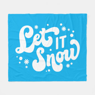 Let It Snow Winter Design Fleece Blanket