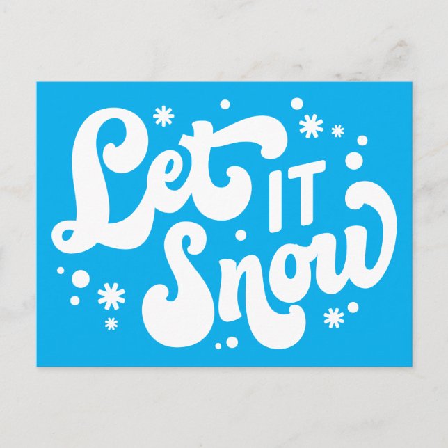Let It Snow Winter Design Postcard (Front)