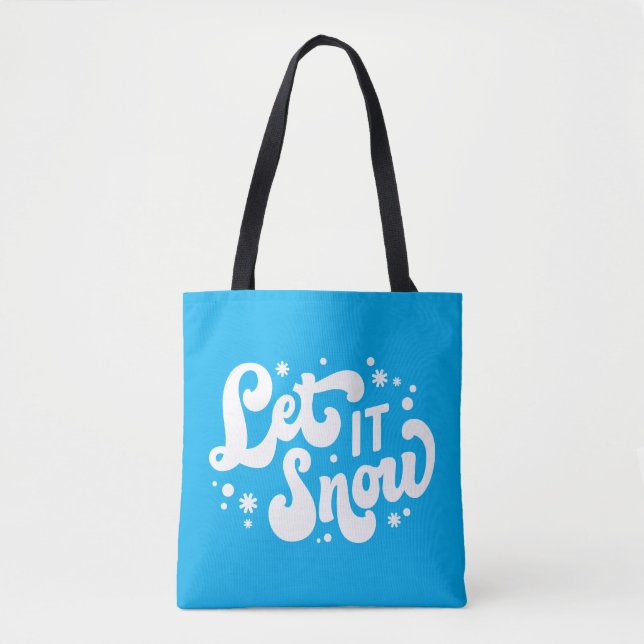 Let It Snow Winter Design Tote Bag (Front)
