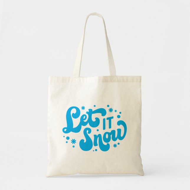 Let It Snow Winter Design Tote Bag (Front)
