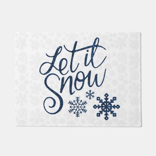 Let It Snow Winter Door Mat