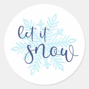 Let It Snow Winter Favor Stickers