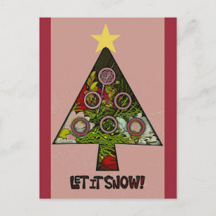 Let It Snow winter holiday season postcard/invite Postcard